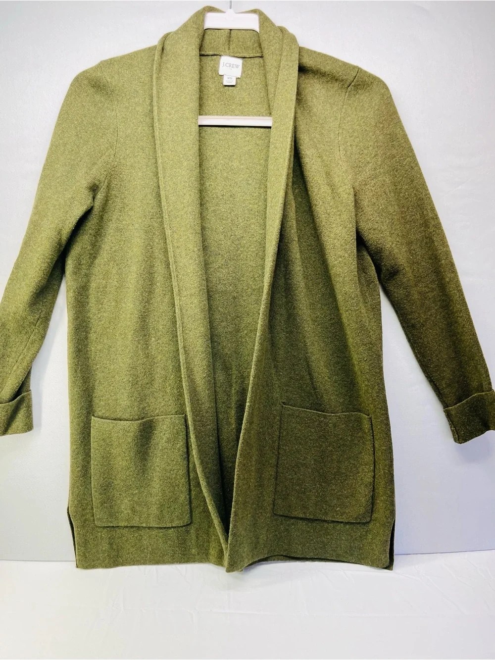 J. Crew Olive Open-Front Chelsea Cardigan